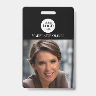 Employee ID Photo Badge Black White 
