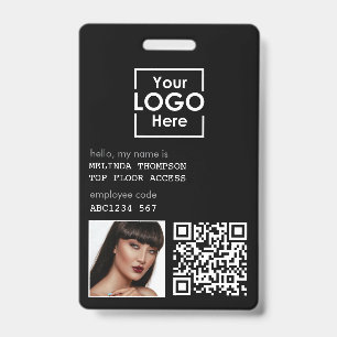 Employee ID Photo Company Identification QR Code Badge