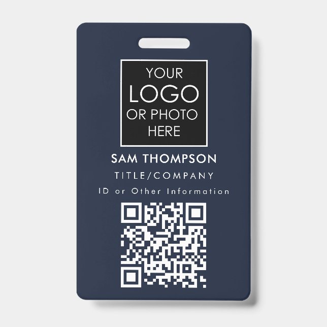 Employee ID Photo  Company Security Badge QR Code (Front)
