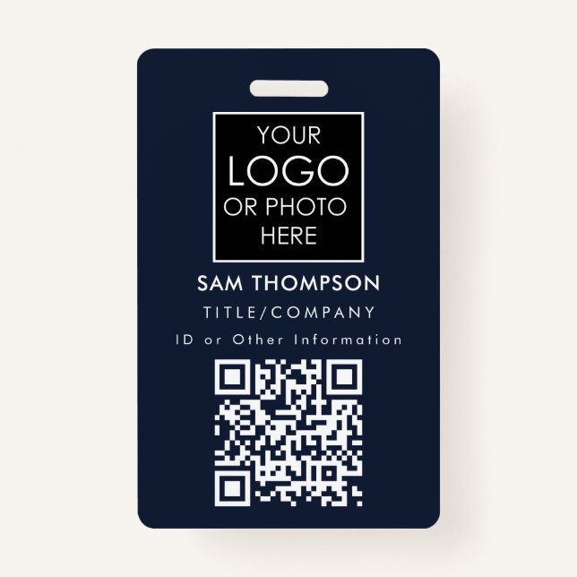 Employee ID Photo  Company Security Badge QR Code (Front)