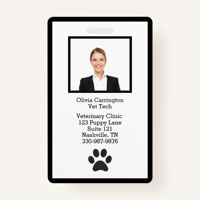 Employee ID Photo Logo Name Badge (Front)