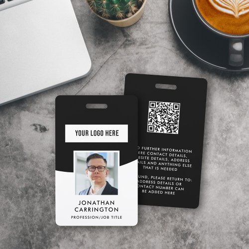 Employee ID Photo Logo QR Code Badge