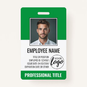 Employee ID - Photo, Logo, Title - Custom Plastic Badge