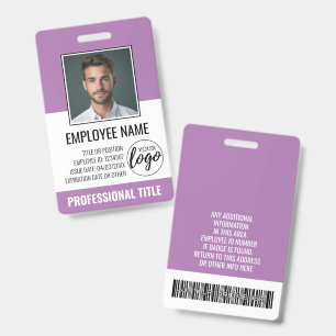 Employee ID - Photo, Logo, Title - Custom Plastic Badge