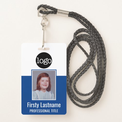 Employee ID _ Photo QR Code Logo Name Blue Badg Badge