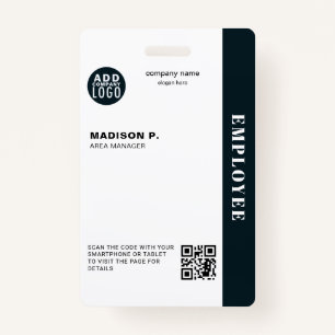 Employee ID Visitor Pass Custom QR Code Badge