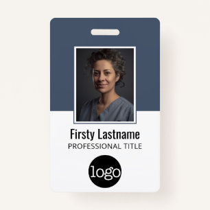 Employee ID with Photo, Bar Code, Logo, Name Badge
