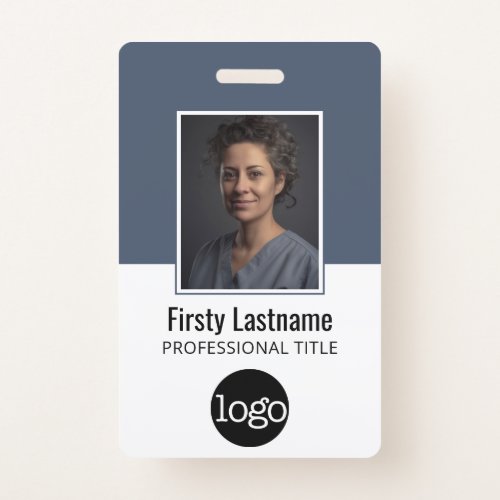 Employee ID with Photo Bar Code Logo Name Badge