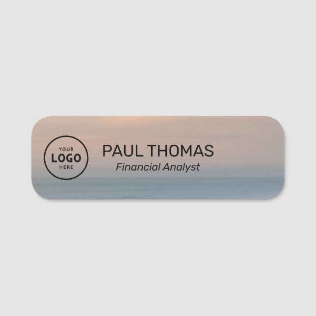 Employee Job Title Modern Professional Magnetic  Name Tag (Front)