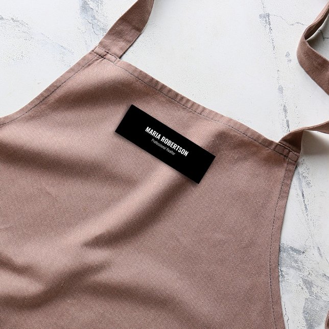 Employee Job Title Personalized Simple Name Tag (Simple black and white employee name badge)