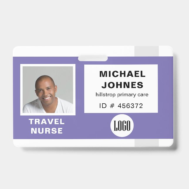 Employee Logo And Photo Name Tag Badge (Front)