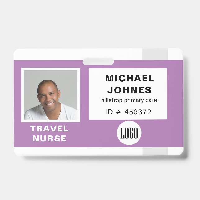 employee logo and photo name tag badge (Front)