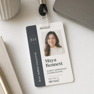 Employee Logo Badge Professional Company ID Gray