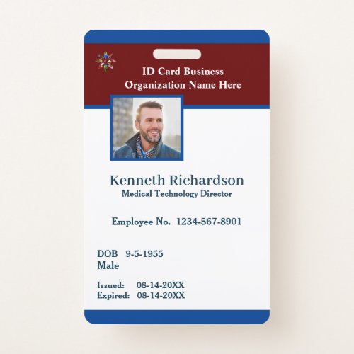 Employee Logo Business Bar Code Card Custom Badge