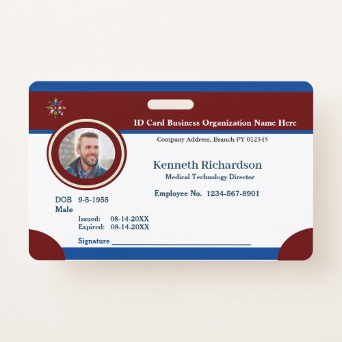 Employee Logo Business Bar Code Card Custom Badge