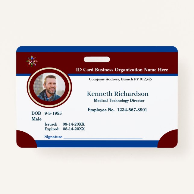 Employee Logo Business Bar Code Card Custom Badge (Front)