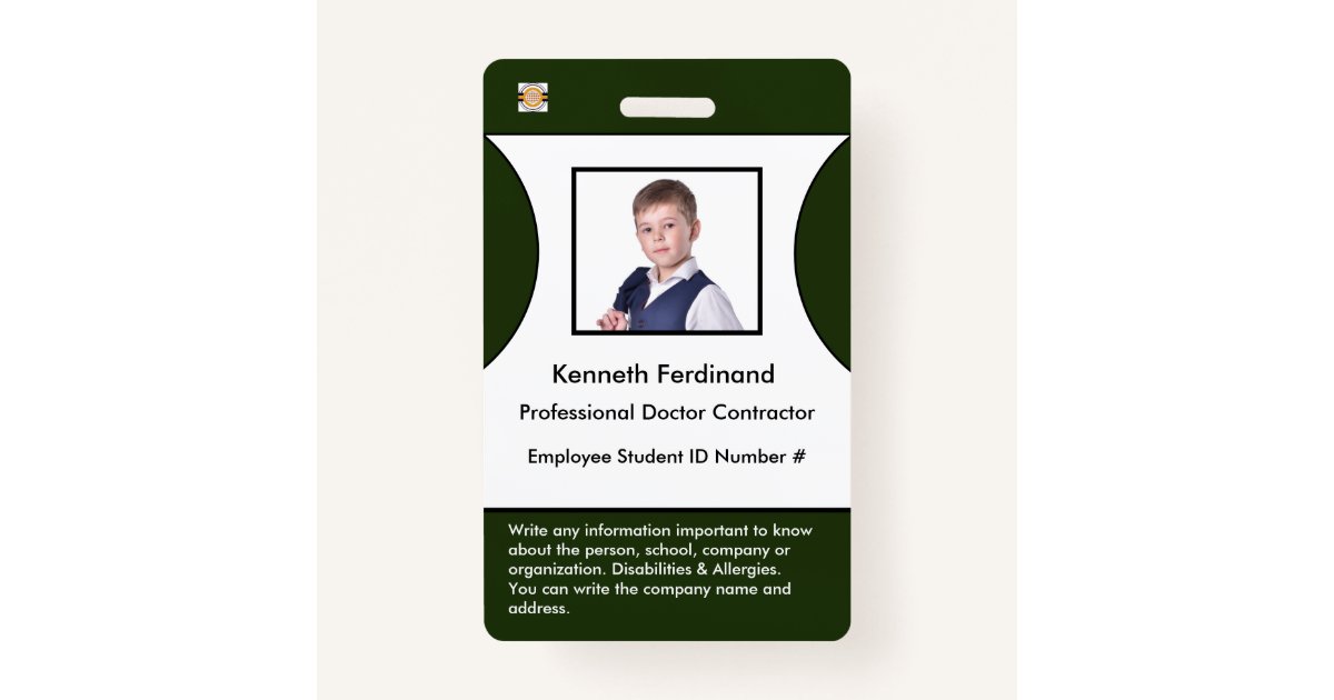 Employee Logo Id Identification Name Tag Badge Zazzle