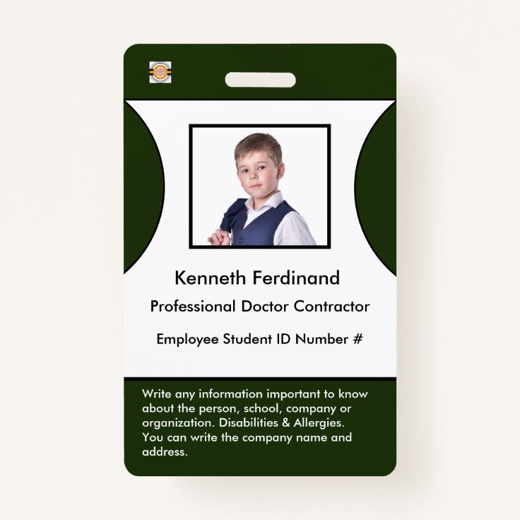Employee Logo Id Identification Name Tag Badge 