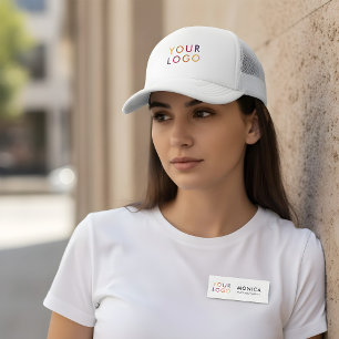 Employee Logo Modern White Name Tag