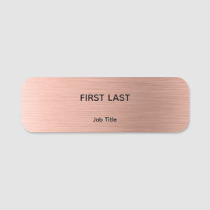 Employee Logo Name Tag Blush Copper Magnetic