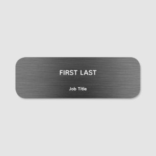 Employee Logo Name Tag Brushed Black Magnetic