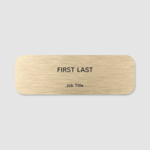 Employee Logo Name Tag Brushed Gold Magnetic