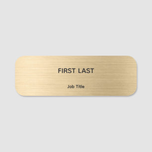 Employee Logo Name Tag Faux Gold Magnetic