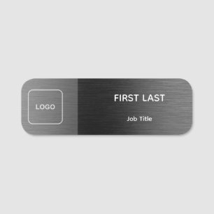 Employee Logo Name Tag Gunmetal Colour Block