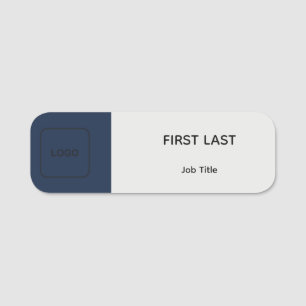 Employee Logo Name Tag Light Grey Colour Block