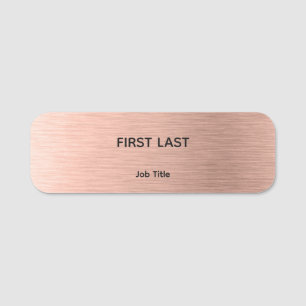 Employee Logo Name Tag Rose Gold Magnetic