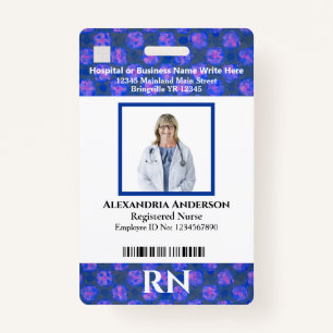 Employee Logo Photo Name Bar Code Custom Badge