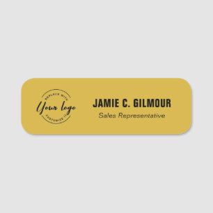 Employee Magnetic Custom Business logo Gold Name Tag