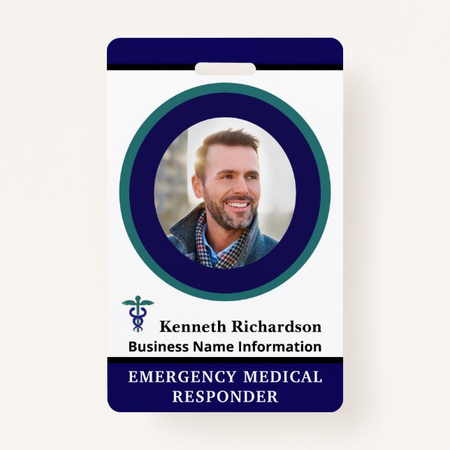 Employee Medical Photo ID Personalize Badge (Front)