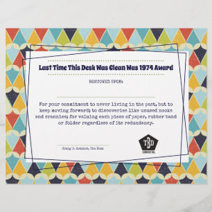 Employee MESSY DESK funny certificate award