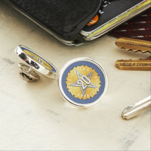 Employee milestone anniversary 20 years award pin