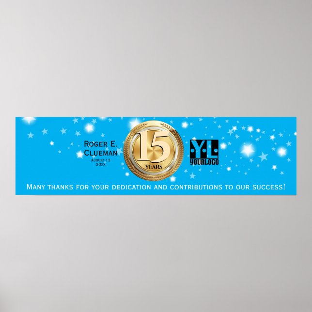 Employee milestone anniversary signing banner poster (Front)