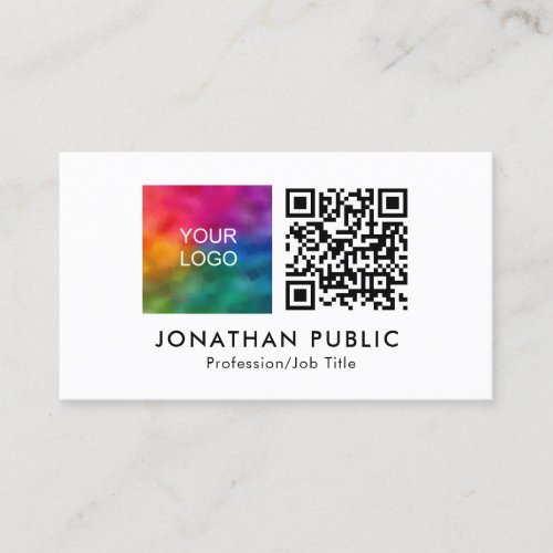 Employee Name And Title QR Code Company Logo Here Calling Card