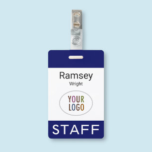 Employee Name Badge Custom Business Logo Staff Tag
