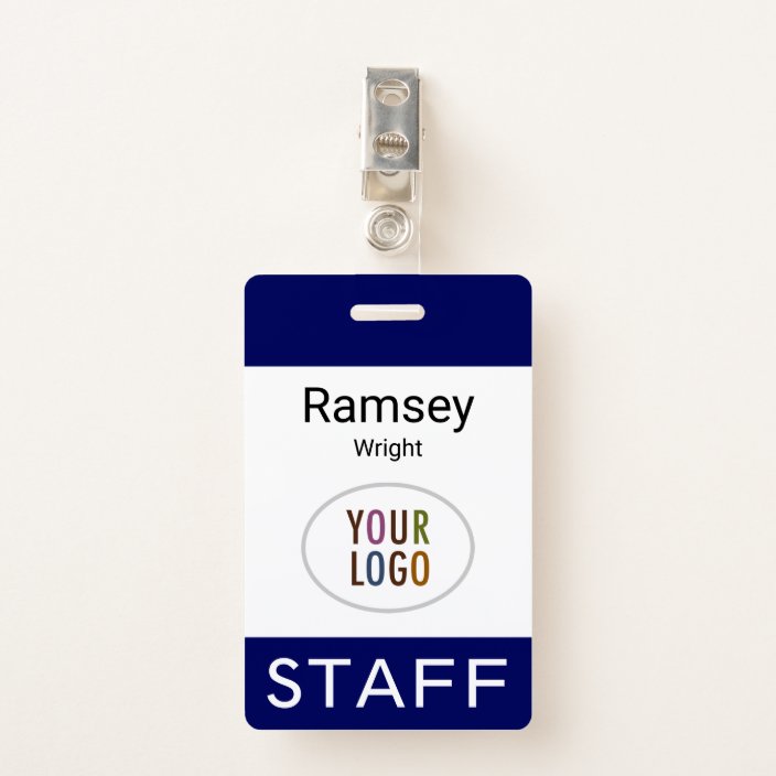Employee Name Badge Custom Business Logo Staff Tag