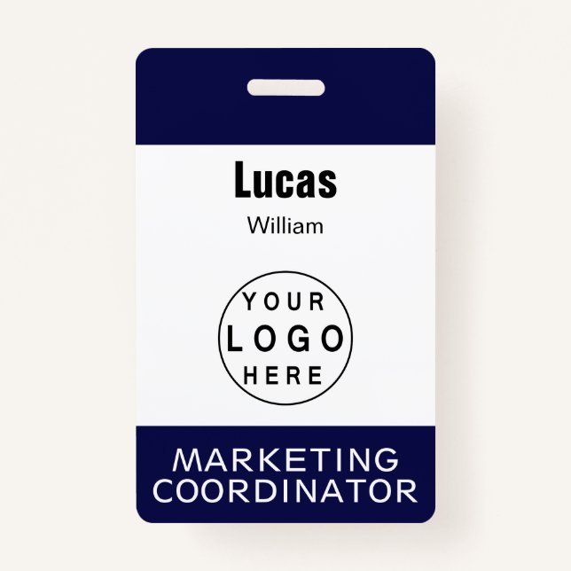 Employee Name Badge Custom Business Logo Staff Tag (Front)