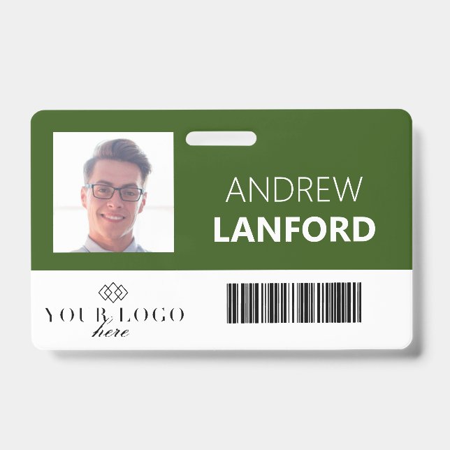 Employee Name Badge | Custom Logo and Color (Front)