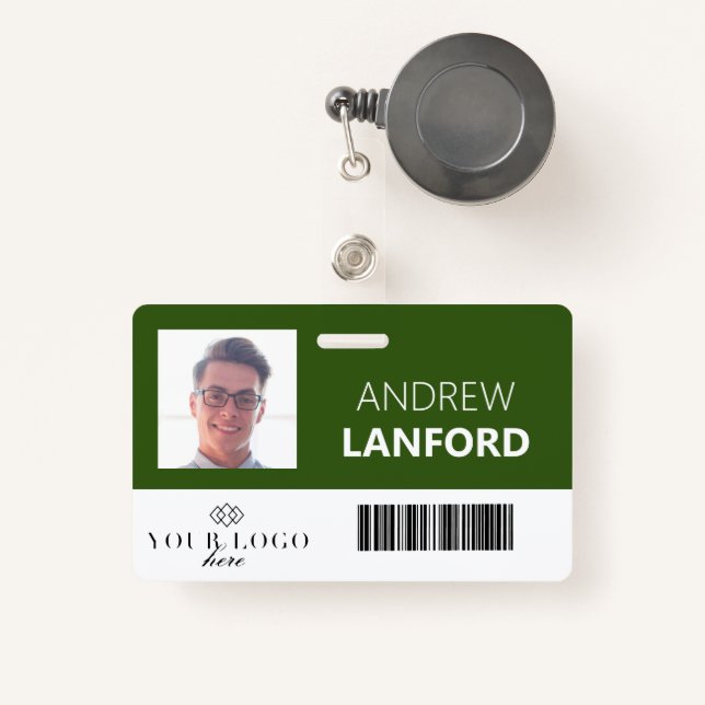 Employee Name Badge | Custom Logo and Color (Front with Retractable)