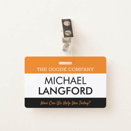 Employee Name Badge  Custom Text and Color Basic