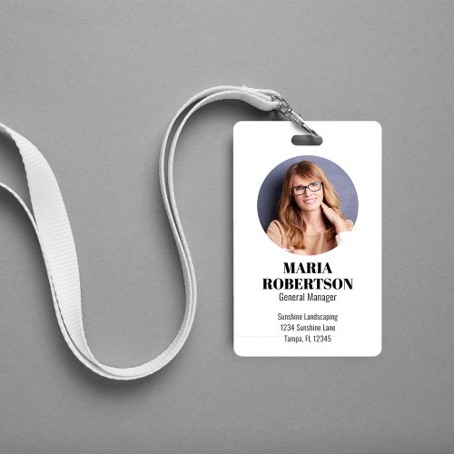 Employee Name Badge Minimalist Photo Simple