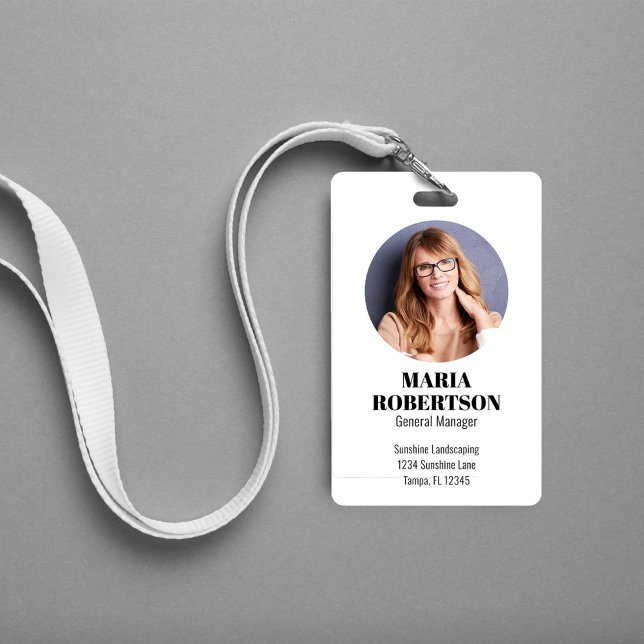 Employee Name Badge Minimalist Photo Simple (Simple business ID badge)