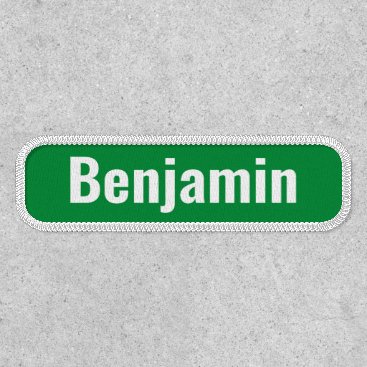 Employee Name - Basic Sans Serif Type Green White Patch