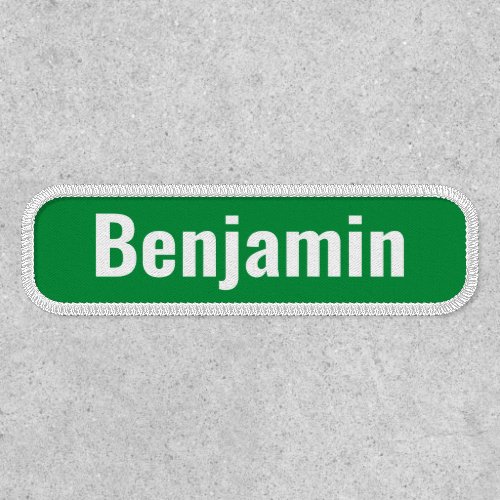 Employee Name _ Basic Sans Serif Type Green White Patch