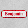 Employee Name - Basic Sans Serif Type Red White Patch
