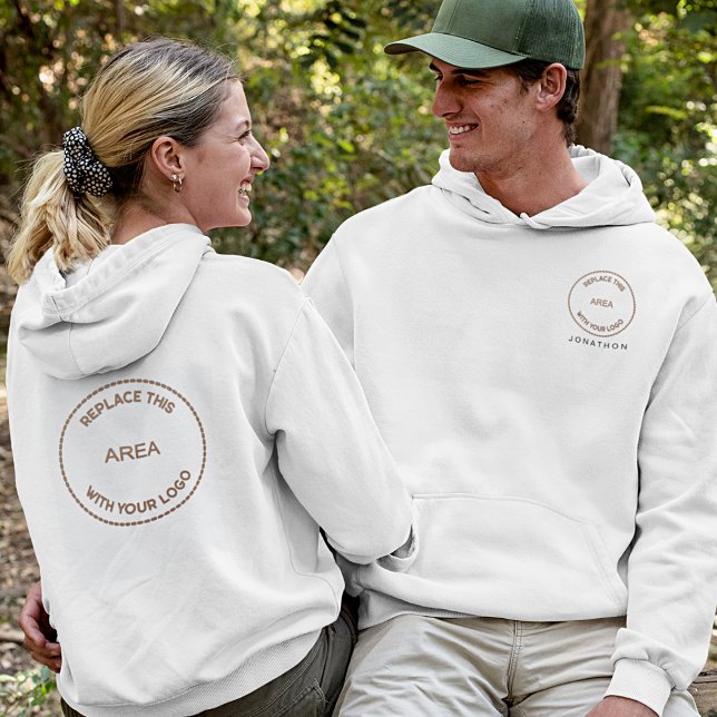 Employee Name Business Logo Front Back Hoodie (Creator Uploaded)