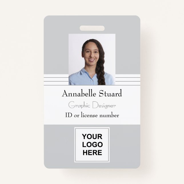Employee Name Photo Security ID Badge (Front)